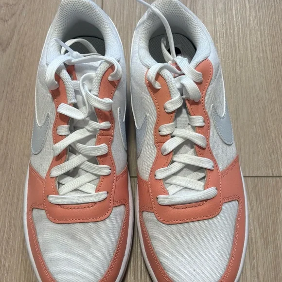 Nike Court Borough Low White and Peach Sneakers - Picture 2 of 4